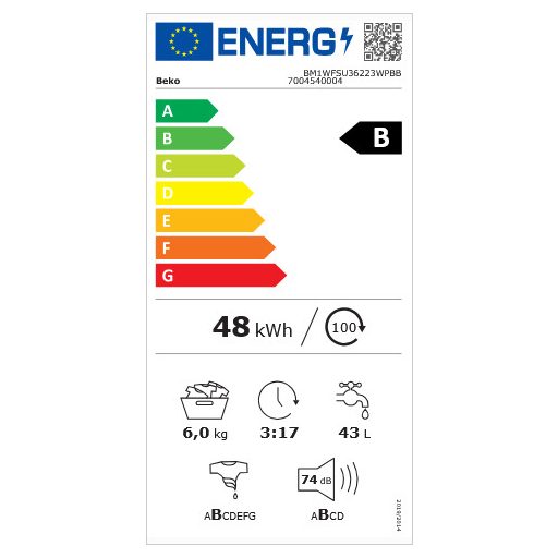 BEKO BM1WFSU36223WPBB mosógép