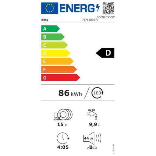 BEKO BDFN26530W mosogatógép