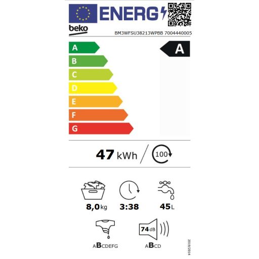 BEKO BM3WFSU38213WPBB mosógép