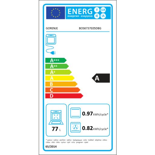 GORENJE BOS6737E05DBG beépíthető sütő