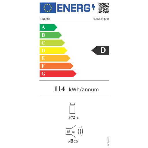 HISENSE RL5K370GSFD egyajtós hűtőszekrény