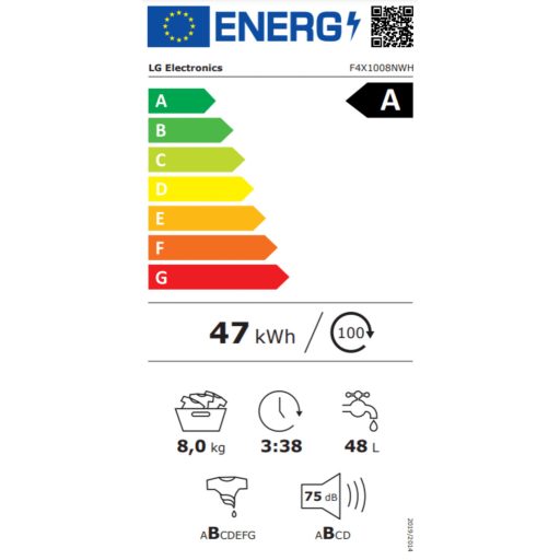 LG F4X1008NWH mosógép